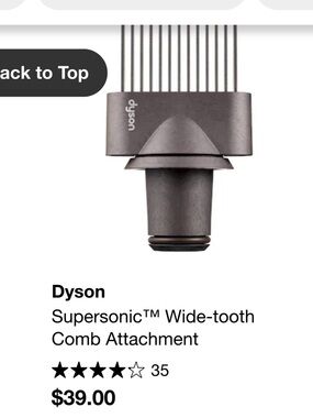Dyson Wide-Tooth Comb Attachment — Gray